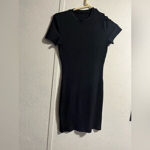 Elegant Black Ribbed Dress